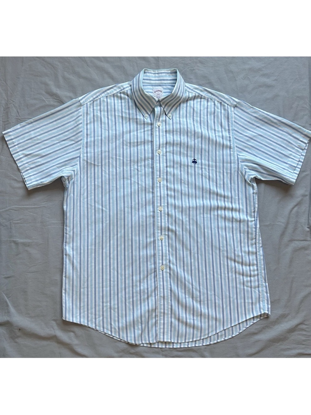 Brooks Brothers 346 Men's Striped Original Polo 100% Cotton Short Sleeve Shirt L